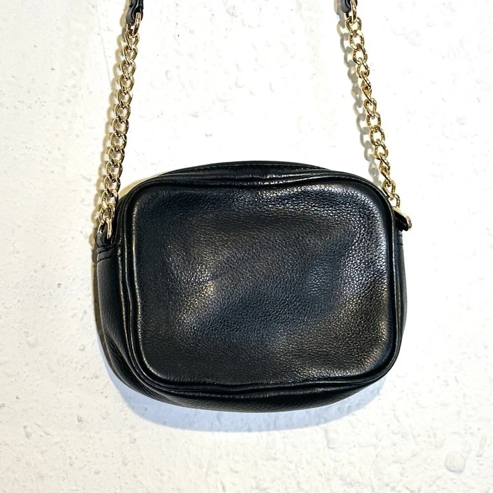 Michael Kors Black Pebbled Leather Small Fulton Crossbody Bag